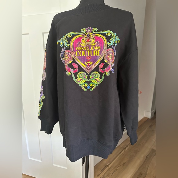Versace jeans couture women’s Oversized logo print Sweatshirt SizeS - Picture 5 of 15